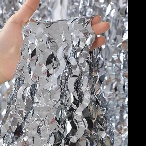 CORTINA METALICA ONDAS PLATA FIESTA E.12